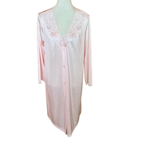 Vintage 60s Vanity Fair Pink Dressing Gown - Picture 1 of 11